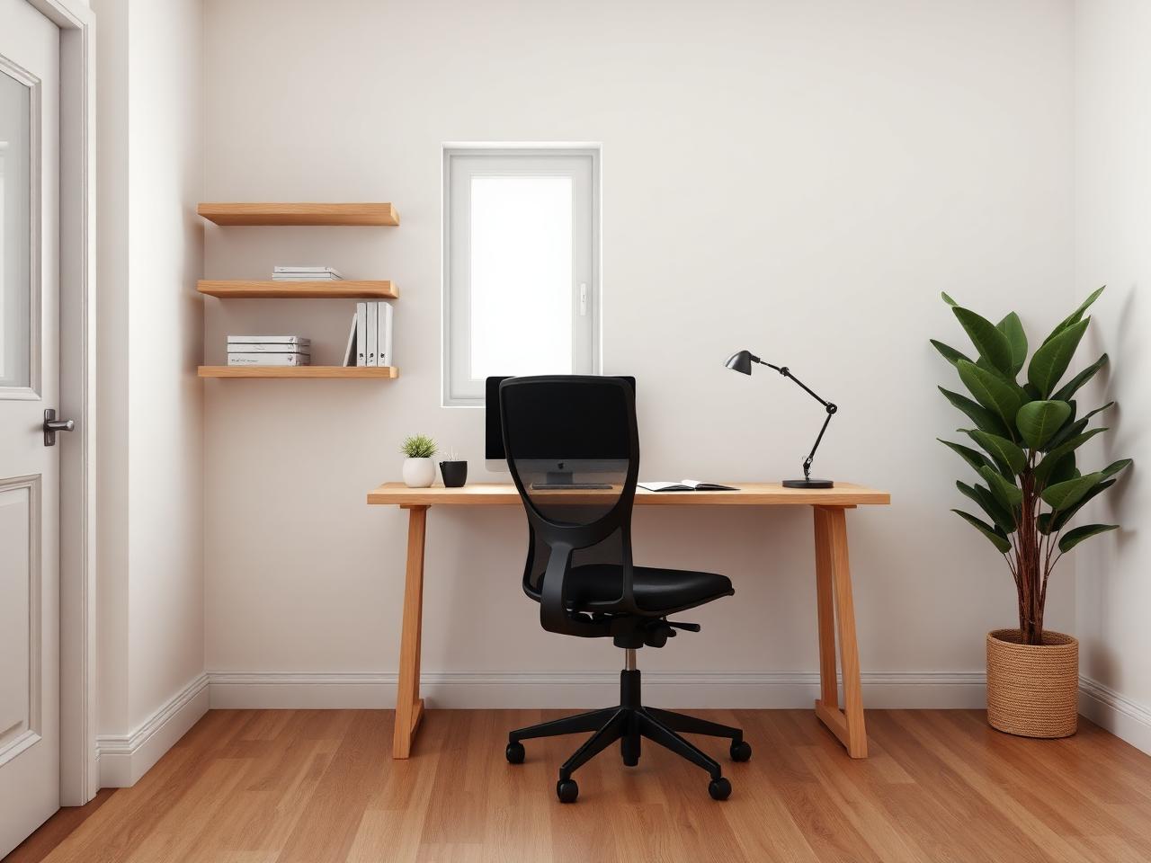 AI office furniture replacement with modern desk and ergonomic chair