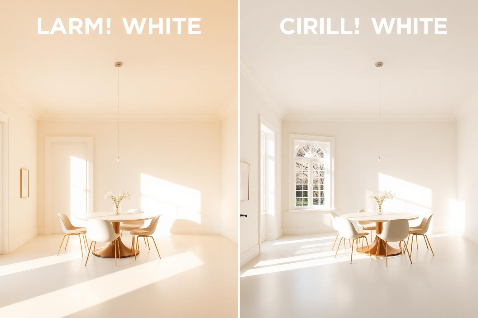 Warm white versus cool white paint comparison